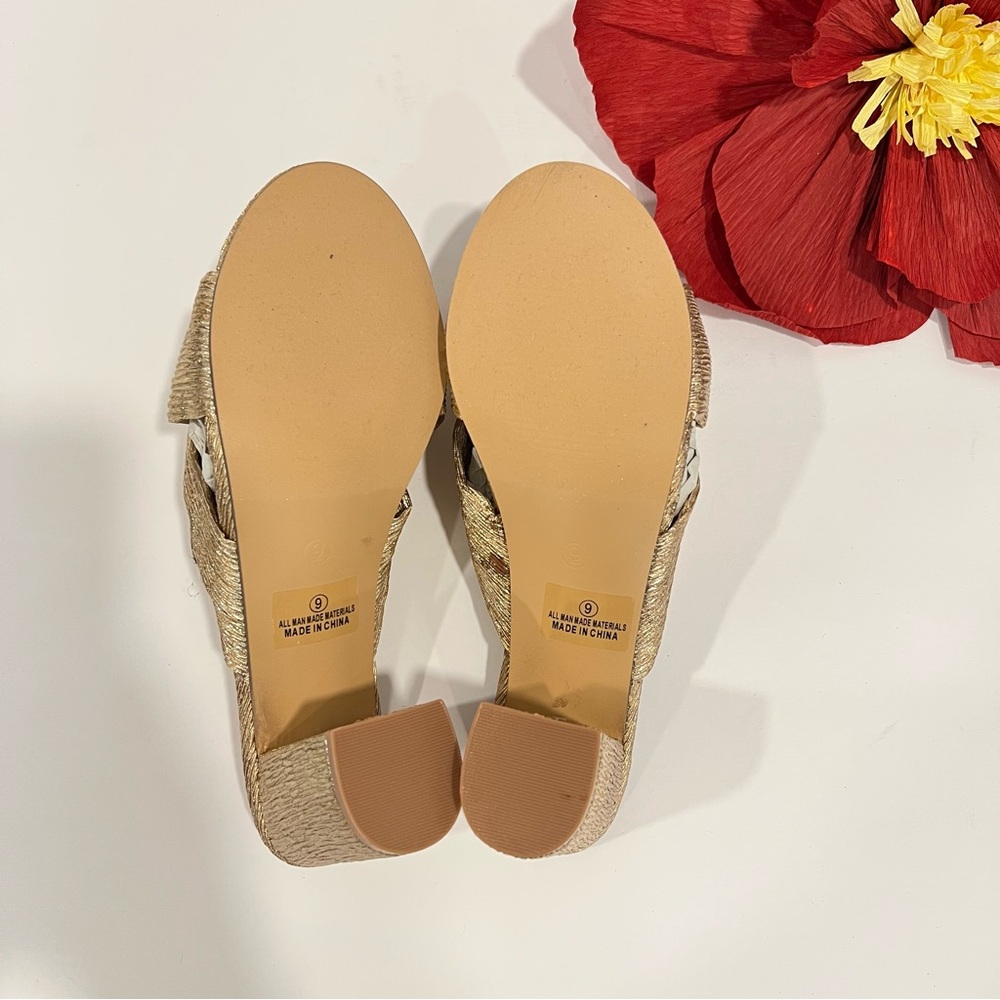 Lulus Dorthea Rose Gold Knotted High Block Heel Sandals - New In Box - Reemoly - Picture 12 of 12